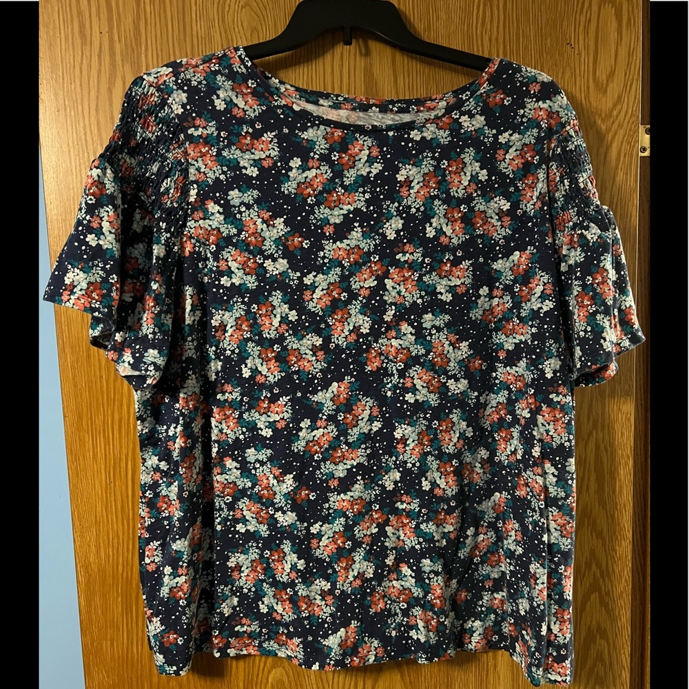 Blue Floral Blouse